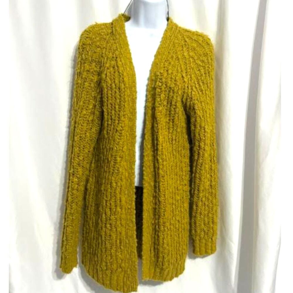 Forever 21 Chunky Open-Front Knit Cardigan – Mustard Yellow / Chartreuse Sz. Sm
